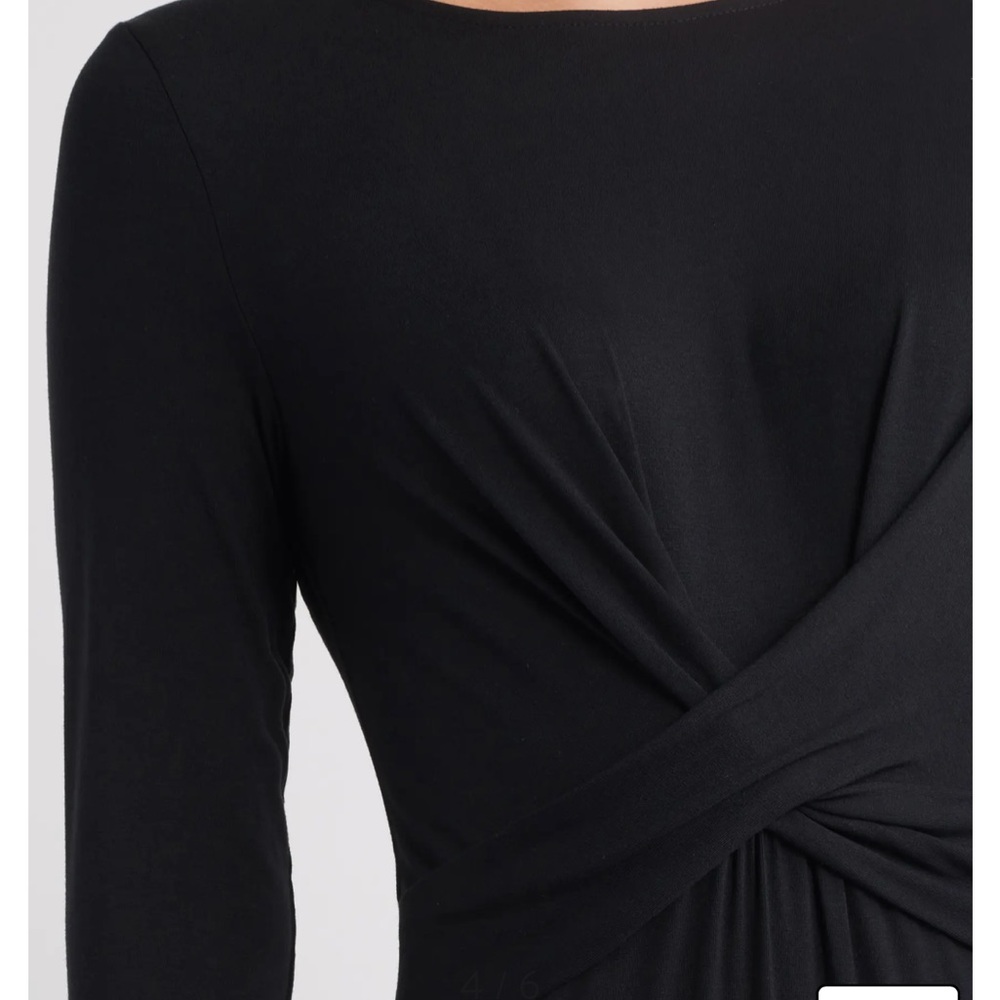 Lilly Pulitzer Black Long Sleeve Midi Dress with Gold Buttons - Picture 2 of 4